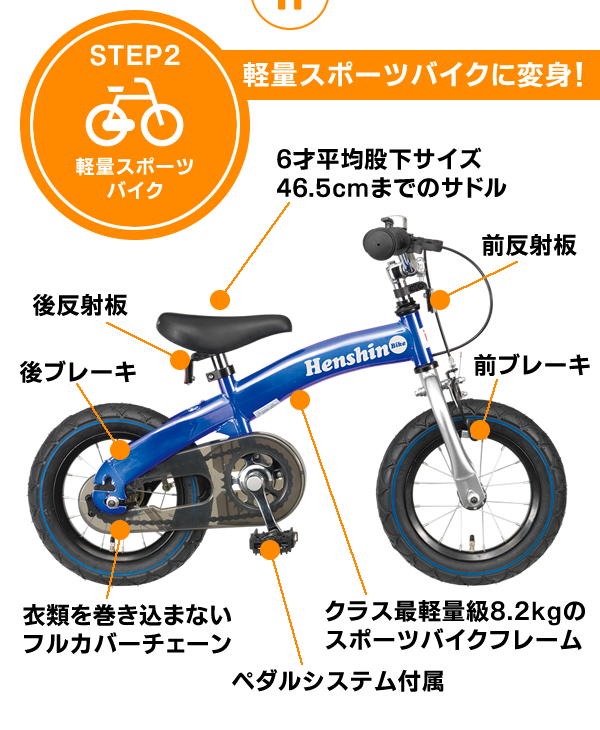 STEP 2　軽量スポーツバイクに変身！